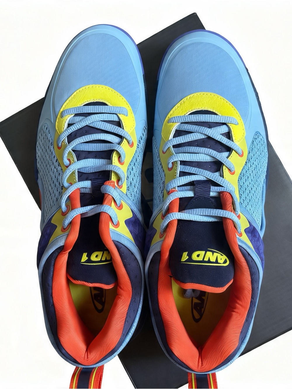 AND1 Delta TPR Basketball Shoes Men’s 10.5 Blue Purple Yellow NIB - Picture 6 of 6